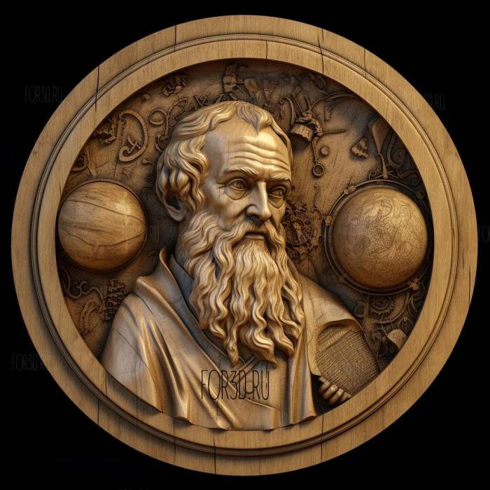 Galileo Galilei 1 stl model for CNC